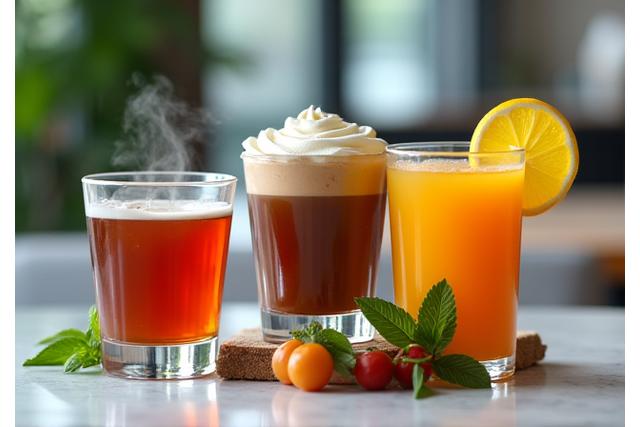 Minuman bukan kopi seperti teh artisan dan jus
